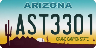 AZ license plate AST3301