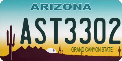 AZ license plate AST3302