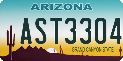 AZ license plate AST3304