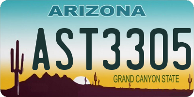 AZ license plate AST3305