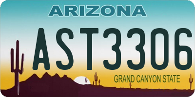 AZ license plate AST3306