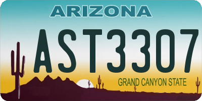 AZ license plate AST3307