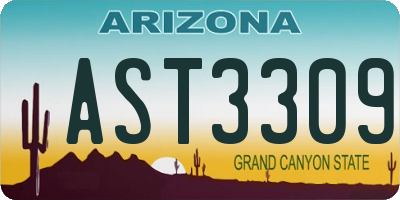 AZ license plate AST3309