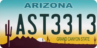AZ license plate AST3313