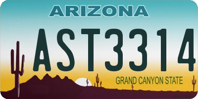 AZ license plate AST3314