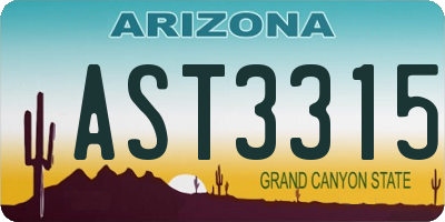 AZ license plate AST3315
