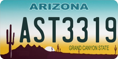 AZ license plate AST3319