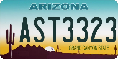 AZ license plate AST3323