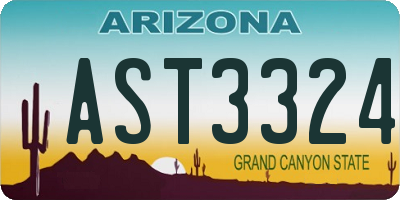 AZ license plate AST3324