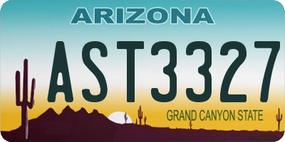 AZ license plate AST3327