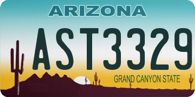 AZ license plate AST3329