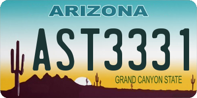 AZ license plate AST3331