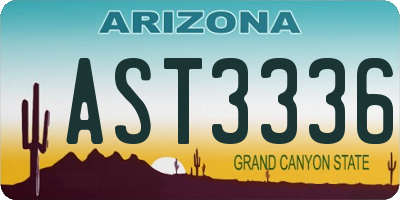AZ license plate AST3336
