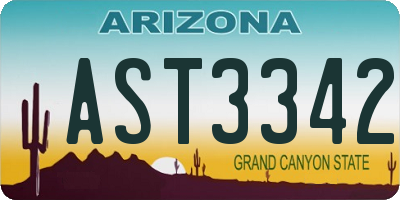 AZ license plate AST3342