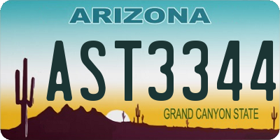 AZ license plate AST3344
