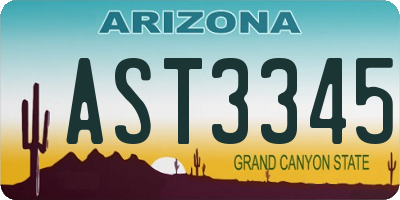 AZ license plate AST3345
