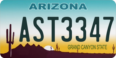 AZ license plate AST3347
