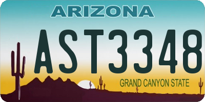 AZ license plate AST3348
