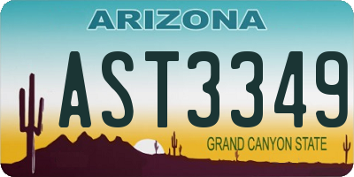 AZ license plate AST3349