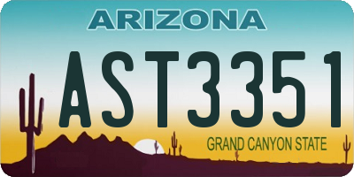 AZ license plate AST3351