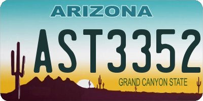 AZ license plate AST3352