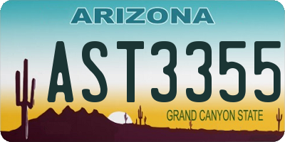 AZ license plate AST3355