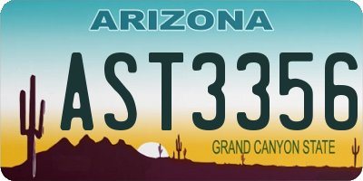 AZ license plate AST3356