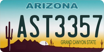 AZ license plate AST3357