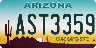 AZ license plate AST3359