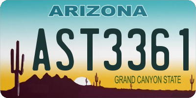 AZ license plate AST3361