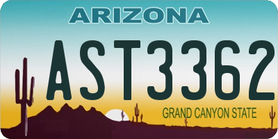 AZ license plate AST3362