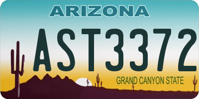 AZ license plate AST3372
