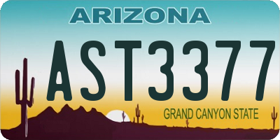AZ license plate AST3377