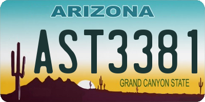 AZ license plate AST3381