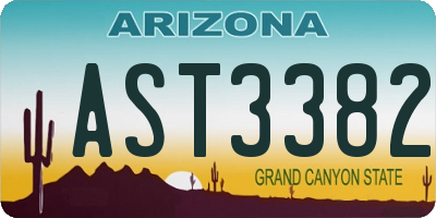 AZ license plate AST3382