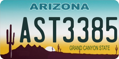 AZ license plate AST3385