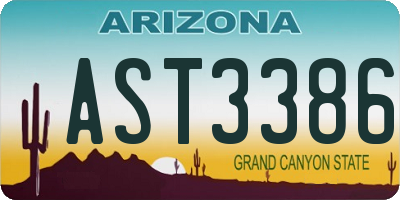 AZ license plate AST3386