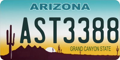 AZ license plate AST3388