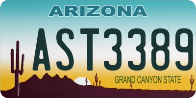 AZ license plate AST3389
