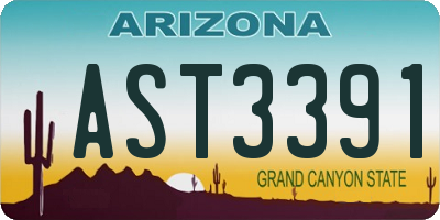 AZ license plate AST3391