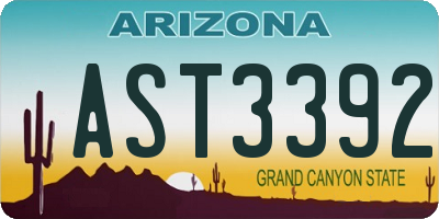 AZ license plate AST3392