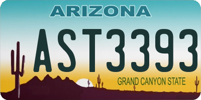 AZ license plate AST3393