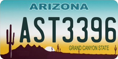AZ license plate AST3396