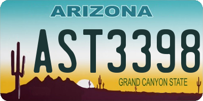 AZ license plate AST3398