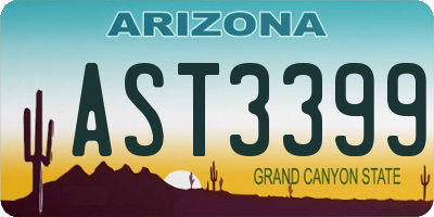 AZ license plate AST3399