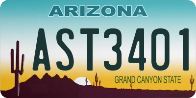 AZ license plate AST3401