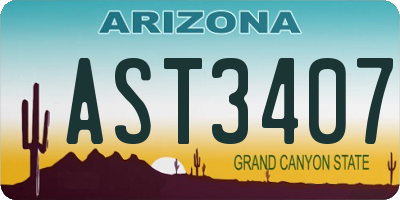 AZ license plate AST3407