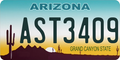 AZ license plate AST3409