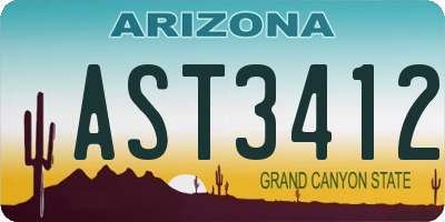 AZ license plate AST3412