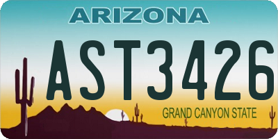AZ license plate AST3426